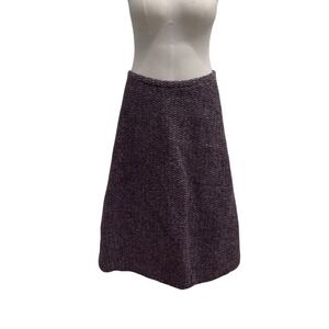 Dries Van Noten Spalding Skirt Purple Wool Mohair Tweed A-Line Midi 38